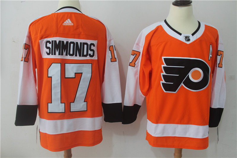 Men Philadelphia Flyers 17 Simmonds Orange Hockey Stitched Adidas NHL Jerseys